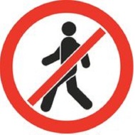 Danger no walking signs RED