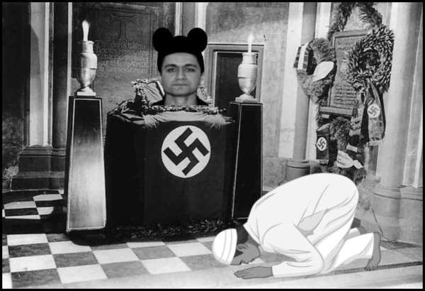 Mickey Mouse Atta Muslim Prostrated Nazi shrine altar 600